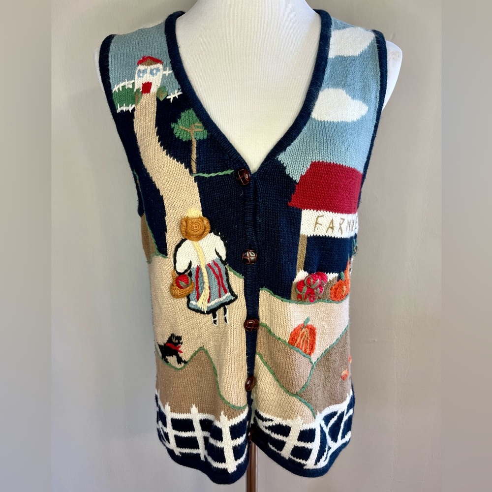 Vintage Capacity Farmers Market Knit Vest